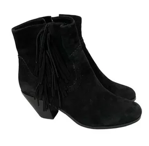Sam Edelman Suede Leather Western Heeled Boots Black Size 10 thumbnail 1