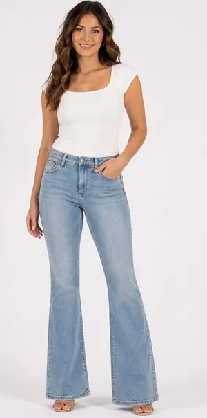 Old Navy Light Wash Flare Jeans thumbnail 1