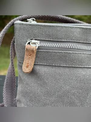 Travelon Anti-Theft Heritage Small Crossbody Bag Grey Canvas RFID blocking thumbnail 4