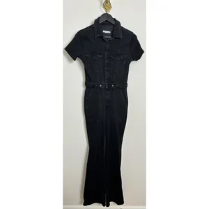 GOOD AMERICAN Fit for Success Bootcut Jumpsuit in Black099 Size Medium thumbnail 4
