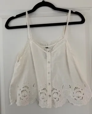 Anthropologie Eyelet tank • size small • like new, worn once thumbnail 1