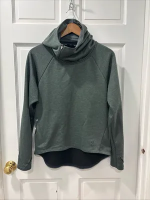 On Cloud Women’s On Running Technical Hoodie Size XS Beluga Green Gym Workout thumbnail 4