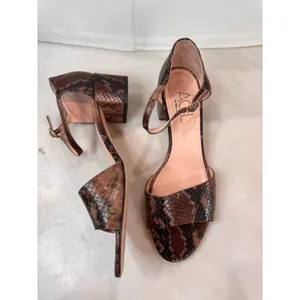 AGL Snake Embossed Brown Strappy Block Heel Sandals EU 39.5 thumbnail 8