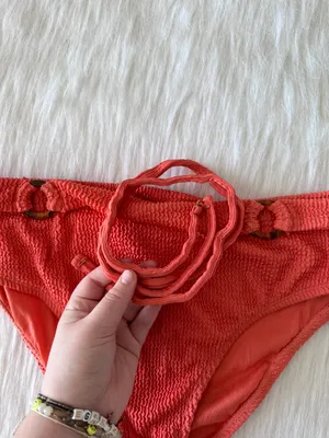 Time & Tru Bandeau High Waist Textured Bikini Set thumbnail 7