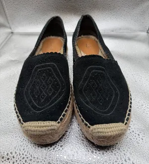 UGG Heidi Perf Black Perforated Espadrille Slip-On Flats thumbnail 1