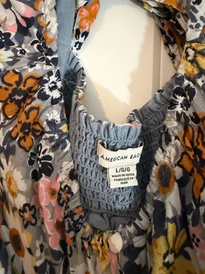 American Eagle Floral Button Front Mini Babydoll Dress thumbnail 5
