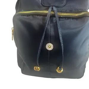 Navy Blue Nylon Gold Tone Hardware Mini Everyday Travel Bag Backpack thumbnail 5