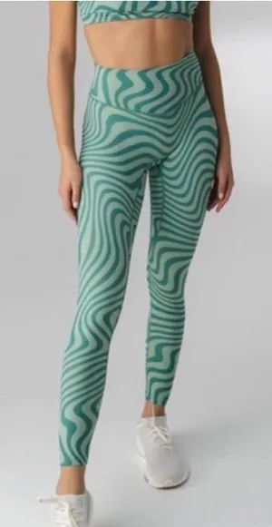 Vitality Balance Athletica Storm Pant Habitat Swirl Leggings Medium Blue Green thumbnail 1