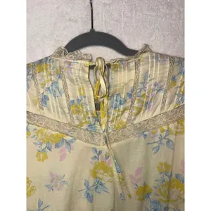 LoveShackFancy Target Yellow Floral Lace peasant Mini Dress Plus 1X Cottagecore‎ thumbnail 11