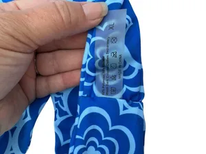 Blue Retro Floral Cheeky Bikini Set XL High Leg Triangle Swimwear Y2K Boho Beach thumbnail 10