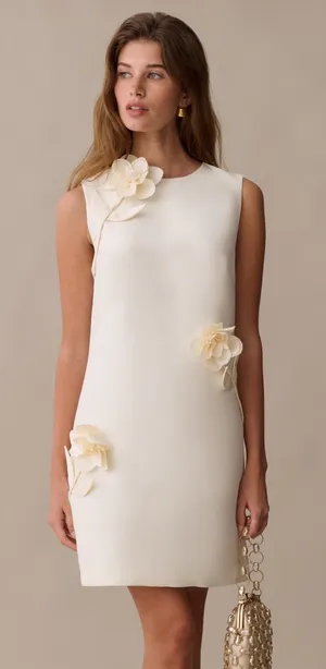 NWT Few Moda Althea Dress size XL Cream Ivory flower mini bride o.p.t thumbnail 1