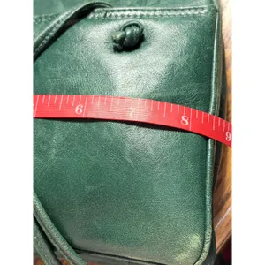 Vintage Ganson Emerald Green Leather Crossbody Bag Kiss Lock Frame Retro‎ 80s thumbnail 14