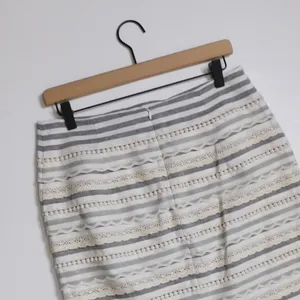 Anthropologie TABITHA Sailing Lace Pencil Skirt Striped Crochet Lace Scallops 6 thumbnail 10