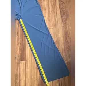 Zara Blue High-Waisted Wide-Leg Pants with Side Slits - Size S thumbnail 7