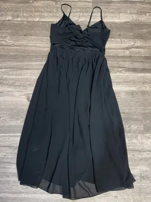 Boohoo Night Black Chiffon Open Back Tie Maxi Dress Size US 6 thumbnail 4