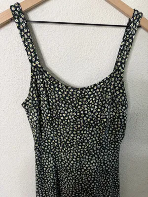 Free People Lorelai Printed Midi Dress Green Floral Womens Size S thumbnail 4