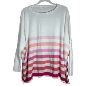 Mersea Catalina Traveler Sweater OS Setting Sun Stripes Oversize Lagenlook thumbnail 2