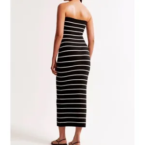 NWT! Abercrombie and Fitch Black White Strapless Midi Sweater Dress XL thumbnail 8