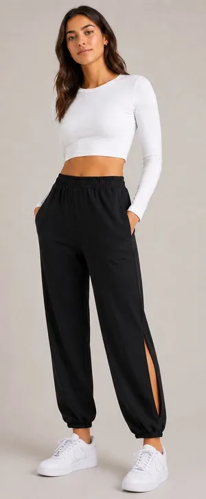 Halara Cutout Joggers Activewear Pants Black High Rise Pockets Yoga Gym Women XL thumbnail 1