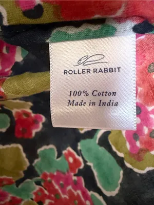 Roller Rabbit floral‎ 3/4 Sleeves Cotton Top Size Small thumbnail 4