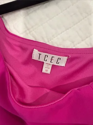 TCEC One-Shoulder Fuchsia Ruffle Hem Dress thumbnail 2