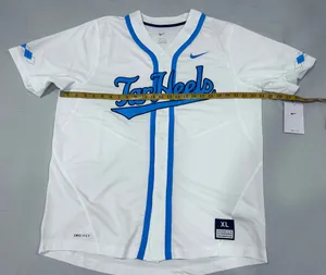 Nike Dri-Fit NC Tarheels Replica Full Button Baseball Jersey XL New thumbnail 4