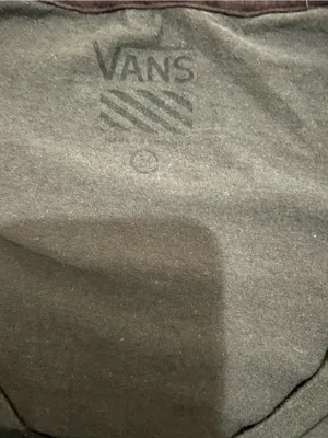Vans Deep Green Black V-Neck Tee with Subtle Logo thumbnail 4