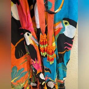 Farm Rio Anthropologie Toucans Wrap Maxi Dress‎ Size XS thumbnail 9