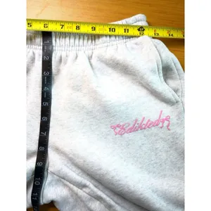 Edikted Women’s XS Gray Pink Logo Sweatpants Fleece Joggers Baggy Y2K Lounge thumbnail 7