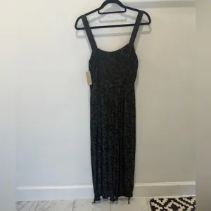 Universal Thread Smocked Boho Jumpsuit Dark Floral Tie-Cuff Cottagecore Festival thumbnail 8