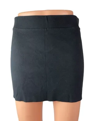 Madewell Women's Black Elastic Waist Pull On Career Mini Pencil Skirt Size S thumbnail 1
