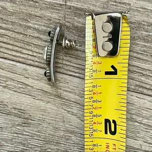 Silver tone Pearl and black post earrings thumbnail 7