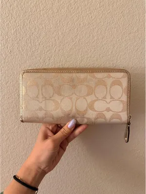 Sparkly Gold Vintage Coach Wallet thumbnail 2