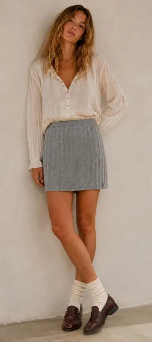 Free People Movement Ribbed Tube Mini Skirt in Heather Grey Size Xs/s NWOT thumbnail 1