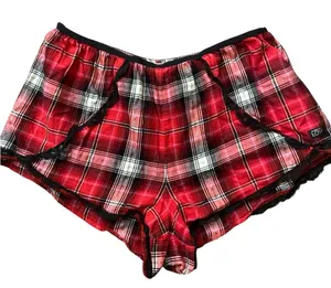 Victoria’s Secret red pink plaid pajama shorts, size medium thumbnail 1
