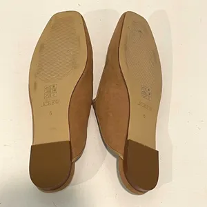 J.Crew Mary Jane Mules Womens 6 Tan Suede Square Toe Bow Balletcore Flat CL331 thumbnail 6