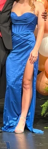 Dillard's Prom Dress Blue Royal Formal thumbnail 3