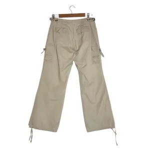 VTG Y2K Daisy Fuentes Khaki Mid Rise Wide Leg Parachute Utility Cargo Pants 8 thumbnail 3