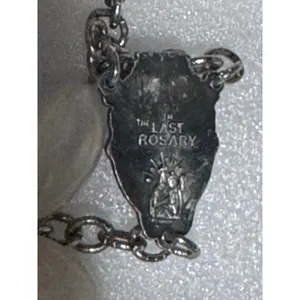 Catholic Rosary Faux Pearl Beads Silver Tone Crucifix The Last Rosary thumbnail 5