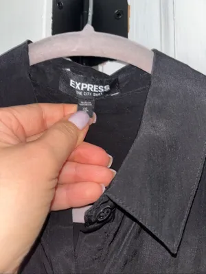 Express The City Shirt Black Button Down Blouse XS thumbnail 6