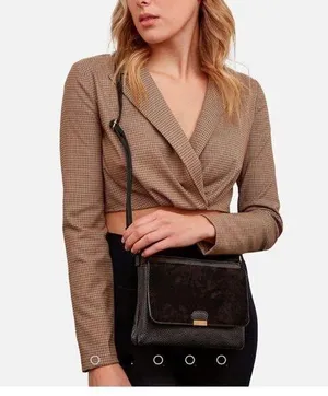 ZARA Plaid Blazer Crop Top Size Small thumbnail 1