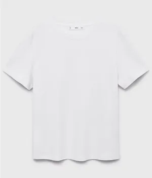 Mango Cotton Short-Sleeved T-Shirt NWT White Small thumbnail 1