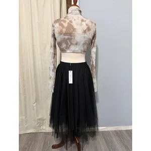 Fairy Black Tulle Mesh Handkerchief Hem Midi Skirt Medium Whimsigoth Punk Witchy thumbnail 4