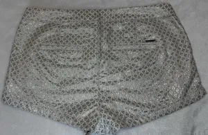 Abercrombie & Fitch Cream Metallic Jaquard Floral Print Trouser Short Size 10 thumbnail 4