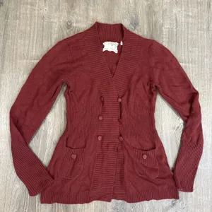 Sparrow Anthropologie Brick Red Cardigan - Size M Shawl Collar Cashmere Blend thumbnail 4