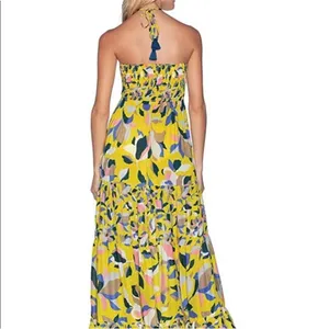 MAAJI Strapless Long Smocked Tiered Maxi Dress Floral Hamilton Bay Print Size M thumbnail 16