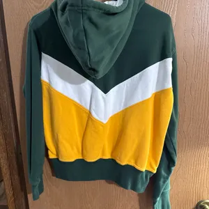Champion Green Bay Packers Tri Color Block Quarter Zip Hooded Sweatshirt Medium thumbnail 5