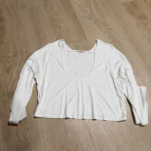 White Athletic Top with Thumb Holes and Cut-out thumbnail 4