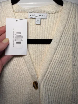 Miou Muse Boutique Knit Tank White thumbnail 3