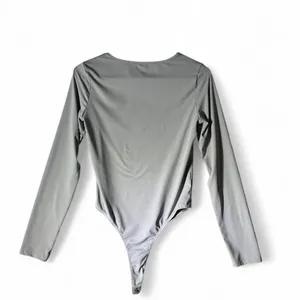 Halara Womens Grey Long Sleeve Bodysuit Crew Neck‎ Size M thumbnail 2